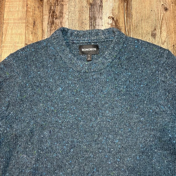 Bonobos Donegal Crewneck Sweater in Blue Size Small - Picture 3 of 6
